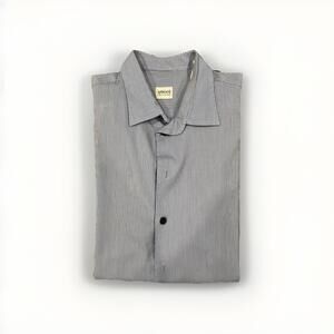 ARMANI COLLEZIONI MENS BLUE STRIPED CASUAL SHIRT LARGE VGC!